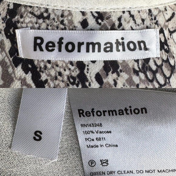 Reformation Carina Wrap Midi Dress in Rattlesnake Print - Picture 9 of 10